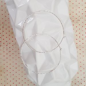 Sterling Silver Essential Hammered Hoop Earrings